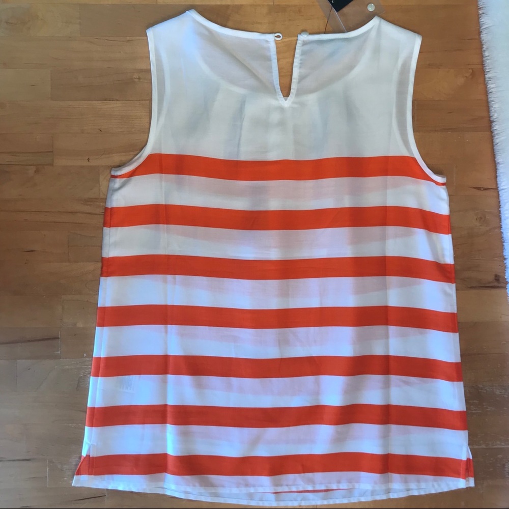 💙4/$20 Talbots Orange and White Sleeveless Top